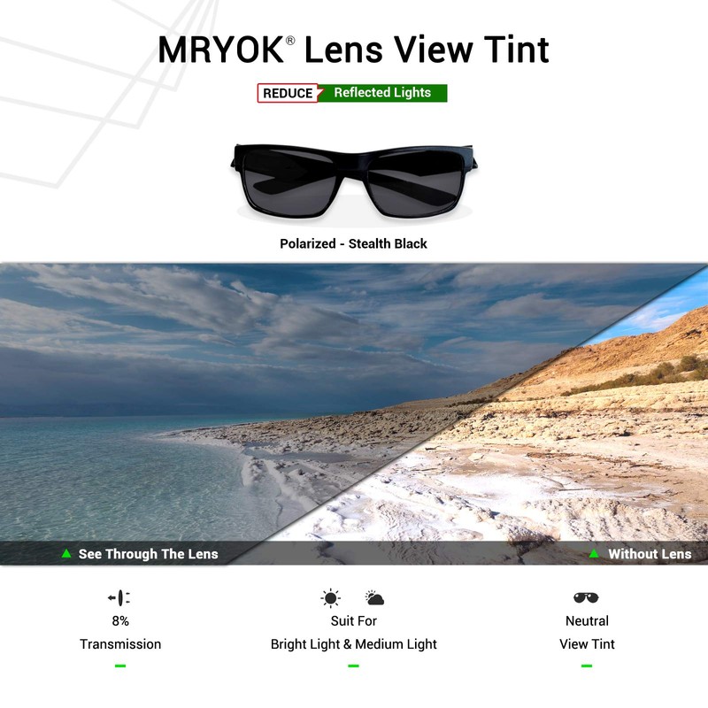 Mryok Replacement Lenses for Arnette Chapinero AN4261, Polarised - Stealth