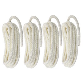 FreeTec 4tlg Bootsseil Boot Fenderleine Nylon Dockline Festmacherleine Fenderseil mit Auge 12mm Durchmesser 4.5m lang Weiss