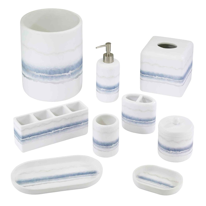 Avanti Linens - Tumbler, Resin Countertop Accessories, Marble Inspired Bathroom