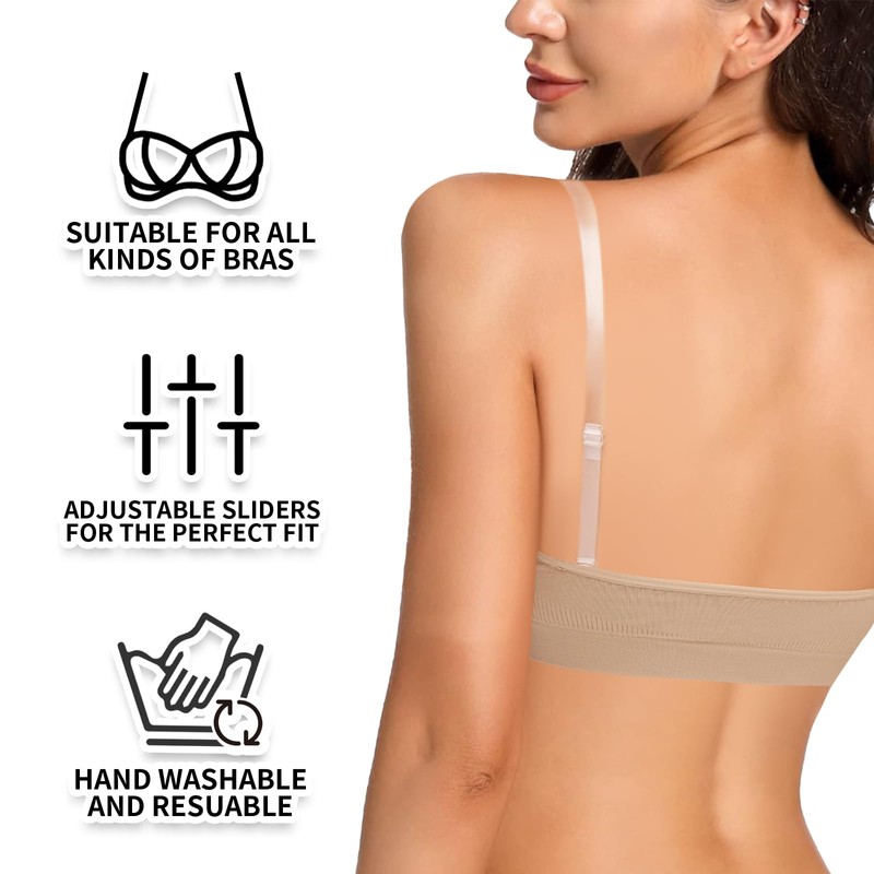 iMucci 5PCS Clear Bra Straps Shoulder Bra Straps 3PCS Clear
