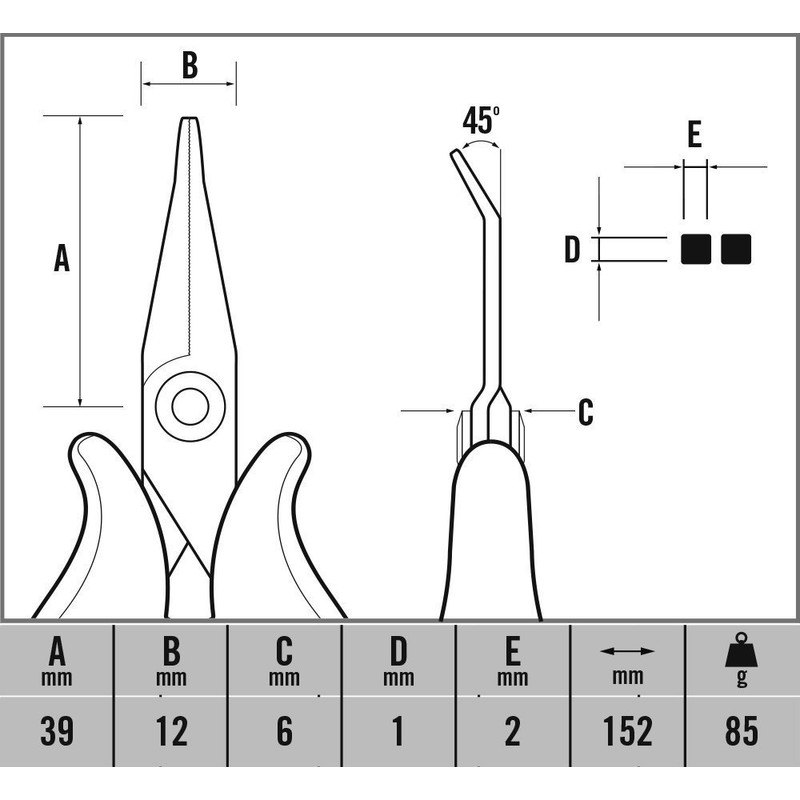 C.K T3892 Ecotronic ESD Bent Snipe Nose Pliers