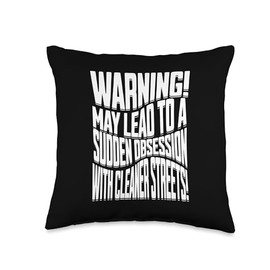 litter waste trash cleaning clean littering Litter Picking Throw Pillow