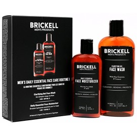 Brickell Men's Daily Essential Face Care Routine I - Facial Cleansing Gel and Moisturising Lotion for the Face - Natural and Organic