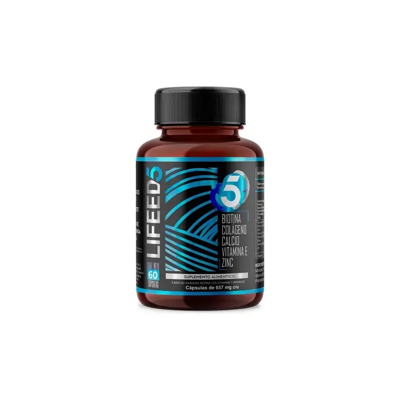Biotina Colágeno Vitamina E Zinc Calcio 60 Cápsulas Lifeed5 Na