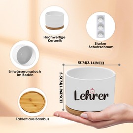 coTaSiEY Teacher Gift, Best Teacher Flower Pot Flower Pots Thank You Educator Farewell Gift Christmas Gift for Leaving Educator Ideas Teacher Appreciation Gifts