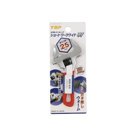 TOP HM-25MSR Rattle-free Monkey Wrench, Short Work, Wide, 0 to 1.0 inches (0 to 25 mm) Opening, Grip Color: Red
