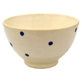 Sensitsu Kobo 52026 Zuko Kiln Polka Dot Heart Rice Bowl, Blue