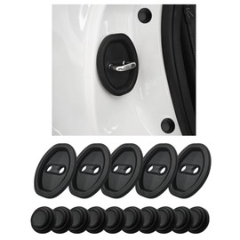 YHJKOPO Black Car Door Lock Cover for Mazda Roadster ND Fit Door Striker Cover Protector Shock Absorbing Noise Reduction Rust Prevention