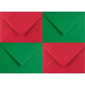 Coloured Envelopes Perfect for Christmas Cards, Greeting Cards, Wedding Invitations, Gift vouchers and More - Pack of 52 (Green and Red, C6 (114mm x 162mm))