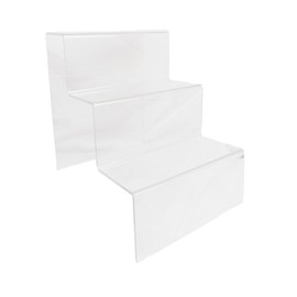 Clear, Black and Red X-Large Acrylic 3 Step Counter Display Stand (5, Natural)