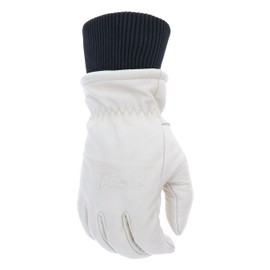 Boss Durable Cowhide Winter Work Gloves for Women, Aqua Armor, 100g Therm, Keystone Thumb, White, Medium/Large (B98142-WML)