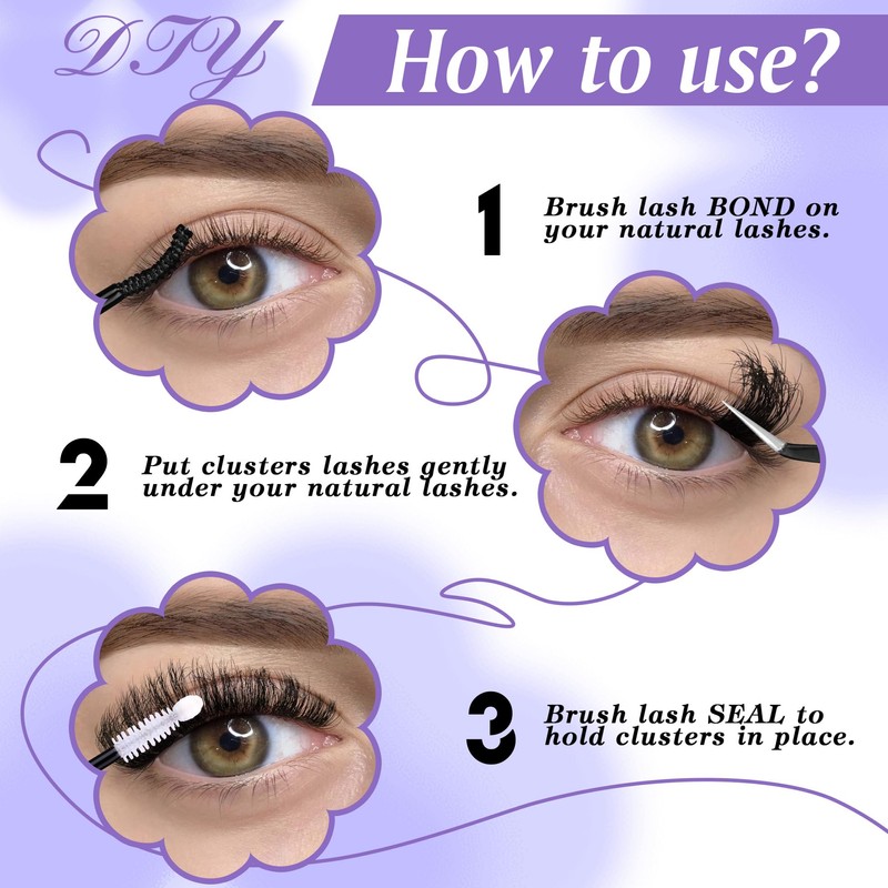 EYDEVRO Fluffy Cluster Lashes Individual Cluster Russian D Curl Individual