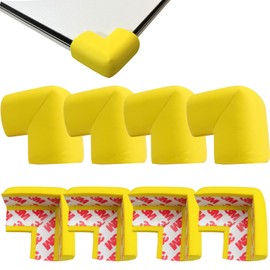 Roellgs Set of 8 safety corner protectors, child and baby table edge protector corner protectors, edge safety bumpers (yellow)