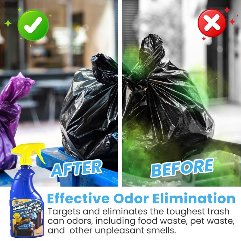 Surf-Pro Outdoor Trash Can Odor Eliminator Spray, 500ml (16.9 oz),