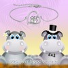Pulseras de hipopótamo para mujer, plata de ley 925, pulseras