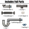 COLDDD 1-1/2" Double Kitchen Sink Drain Pipe kit, Expandable and