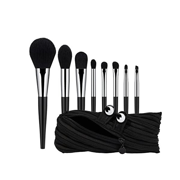 8Pcs Makeup Brushes Set With Bag Foundation Powder Highlighter Eyeshadow