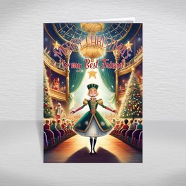 Best Friend Christmas Card, A5 Size Christmas Card for my Best Friend, Luxury Christmas Greeting Cards with a Christmas Wishes Greetings Verse Inside: Nutcracker Christmas Card