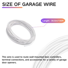100' Universal Garage Door Wire Replacement for 24/2 AWG Bell Wire Control Sensors, 2 Conductor Garage Wire