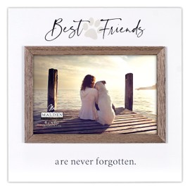 Malden International Designs 4x6 Best Friends Are Never Forgotten Pet Remembrance Rustic Whitewash Picture Frame with Attachment