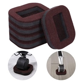 SamHeng 5 Pcs Furniture Caster Cups, Anti-Sliding Felt Feet Protector Pads Chair Leg Coasters Floor Protectors, Bed Sofa Wheel Stoppers Anti-Slip Pads Silent Chair Pulley Fixator (Brown)
