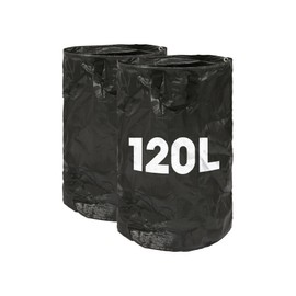 Harbour Housewares Garden Waste Bags with Handles - 120L x 2 Heavy Duty Garden Bag, Collapsible Recycling Green Bags Reusable Gardening Waste Sacks for Grass, Weeds, Compost, Leaves, Debris