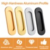 MOROBOR Self-Stick Oval Sliding Door Pulls, 4pcs Aluminum Alloy Flush