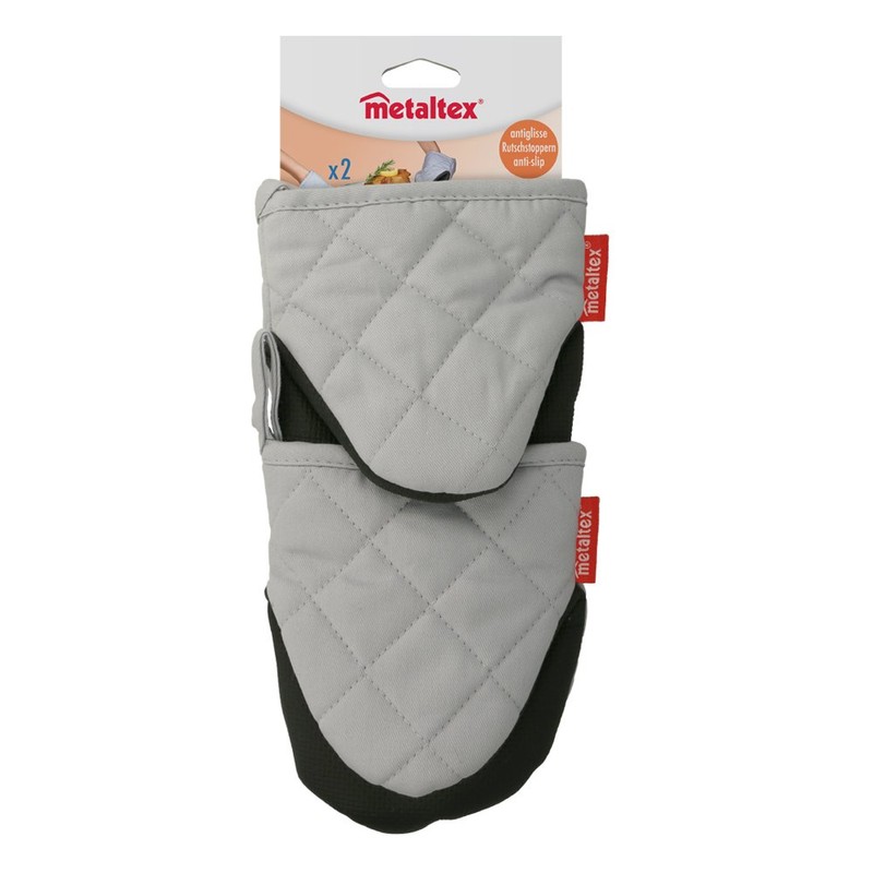 Metaltex Ofenhandschuh, Baumwolle, Grau, 14 cm, 2