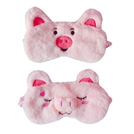 UTENEW 2 Pack Pink Pig Sleeping Eye Mask Blindfold Soft Light-Blocking Night Eye Covers, Silky Comfortable Elastic Band, for Travel, Nap Time, Night's Rest