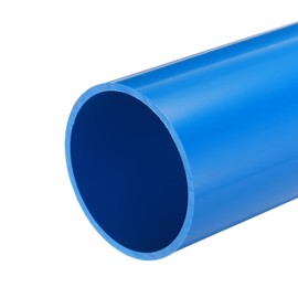 MECCANIXITY 3 Inch PVC Rigid Tube Round Pipe Hardware Tubing 67.8mm ID 75mm OD 20cm/8" Length Blue High Impact for Water Pipe