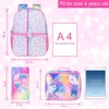 UFNDC 3PCS Unicorn Backpack for Girls, 16”Kids Sequin Bookbag with