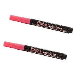 JAM Paper Dustless Erasable Chalk Markers - Fine Point Liquid Chalk Marker - Coral Pink - 2/Pack