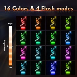 Hoofun Basketball 3D Lamp Birthday Gift Night Light, 16 Colours Change Remote Control Illusion Lights Gifts Ideas for Gift Boy 10 Years Teen Boys Children Child Christmas