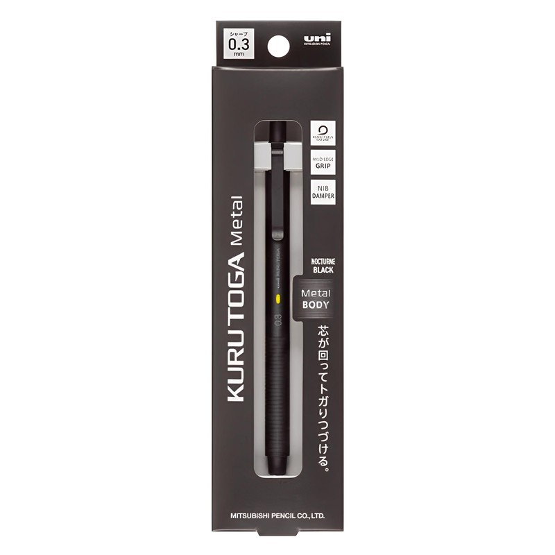 Kurutoga Metal Mechanical Pencil 0.01 inch (0.3 mm) [Nocturne Black]