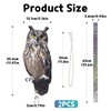OffiCreative 2Pack Reflective Fake Owls Hanging Decoration Garden Owls Scarer