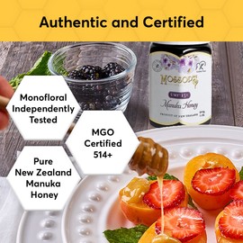 PRI Mossop’s Manuka Honey UMF 15+, MGO 514+ 1.1lb New Zealand Raw Monofloral Manuka Honey