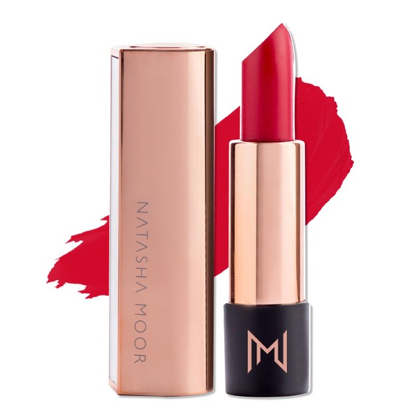 NATASHA MOOR Silk Suede Lipstick: Long-Lasting, Hydrating Semi-Matte Finish -