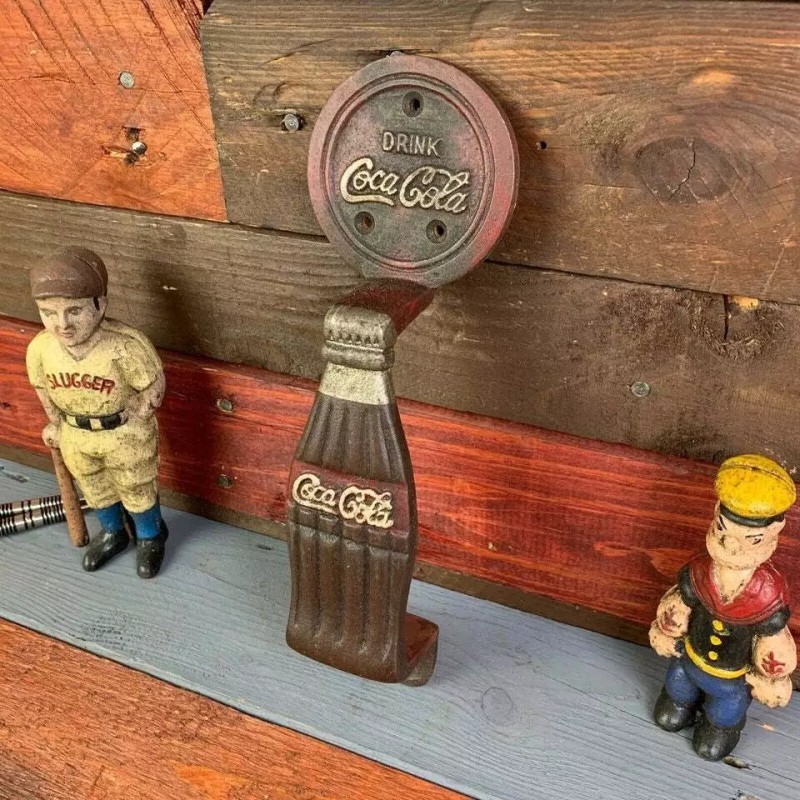 Coca-Cola Cast Iron Door Handle With Antique Finish (10" x