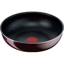 Tefal L43977 Ingenio Neo Vintage Bordeaux Intense Wok Pan with Removable Handle, 10.2 inches (26 cm), Deep Wok, Compatible with Gas Fire