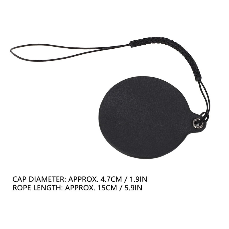 4.7cm Leather Lens Cap Sticker 15cm with String Instant Camera
