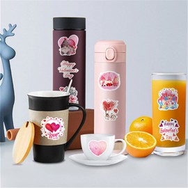 50pcs Valentine Stickers, Love Stickers Vinyl Waterproof for Laptop Water Bottles Scrapbook Skateboard Guitar Heart Romantic Stickers Valentine's Day Stickers for Teens and Adults (Valentine's Day)