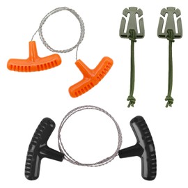 VZU Pack of 2 Rope Saw, Stainless Steel Rope Saw, 73.5 cm Rope Saw Wood, Rope Saw, Pocket Saw, Wear-resistant Steel Wire Saw, Hand Chain Saw for Outdoor Camping, Garden Saws, Plastic, Wood Cutting