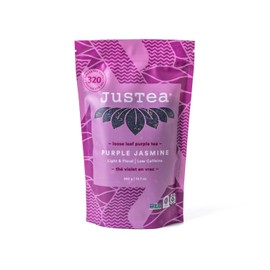 JusTea PURPLE JASMINE | Loose Leaf Purple Tea | Recyclable Refill Pouch | 160+ Cups (360g) | Low Caffeine | Award-Winning | Fair Trade | Non-GMO