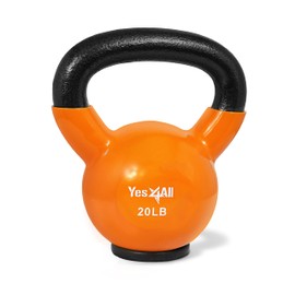 Yes4All Kettlebells Weights Cast Iron Rubber Base For Home Gym and Strength Training, Workout Equipment For Dumbbell Exercise