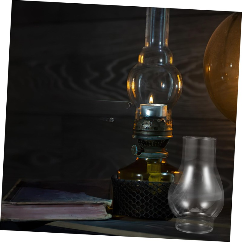 BIUDECO Elegant Retro Oil Lamp Shade Glass Chimney Windproof Cap