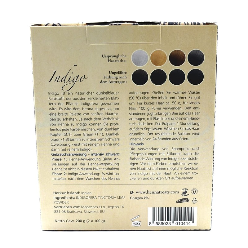 Indigo - Black - Natural Hair Colour - Powder -