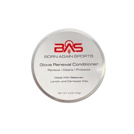 Born Again Sports Baseball Glove Conditioner 4oz, Restores, Softens & Protects Leather, Use for Baseball Gloves, Softball Glove, and Other Leather Goods (Glove Renewal Conditioner)