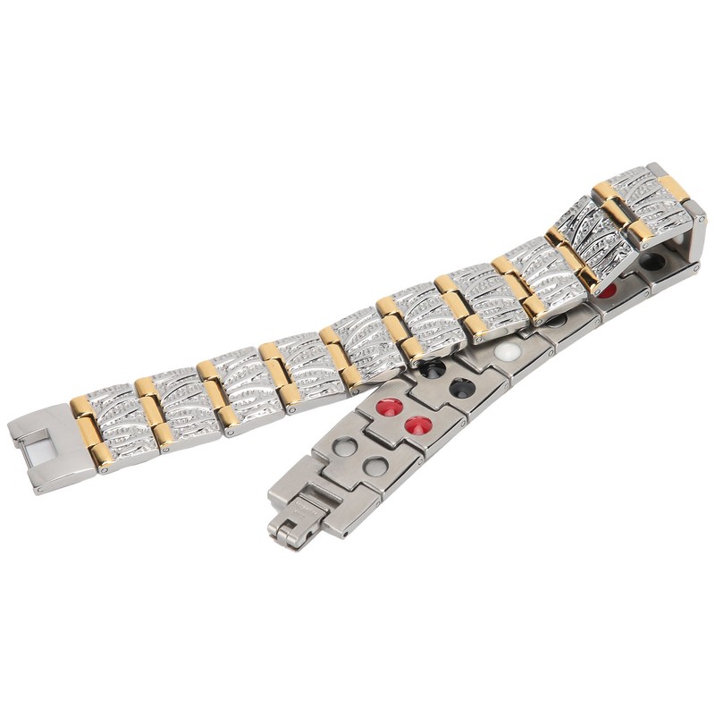 Golden Men Bracelet Fashionable Magnet Hand Chain Stainless Steel Pain