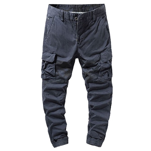ebossy - Pantalones cargo para hombre con múltiples bolsillos, con botones, militar, combate, Ripstop, A- azul oscuro, 38