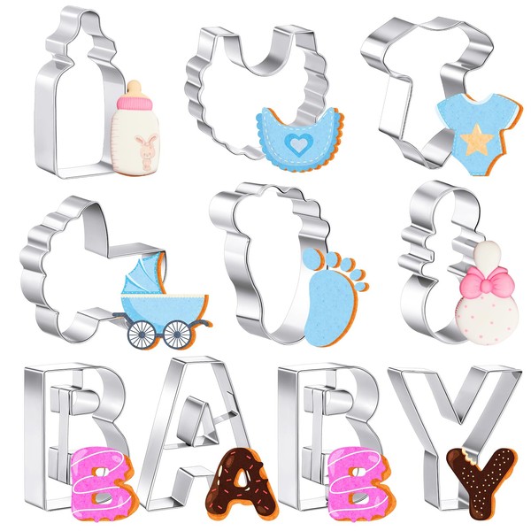 RimCereal 10 Pcs 3 Inch Baby Shower Cookie Cutters Set